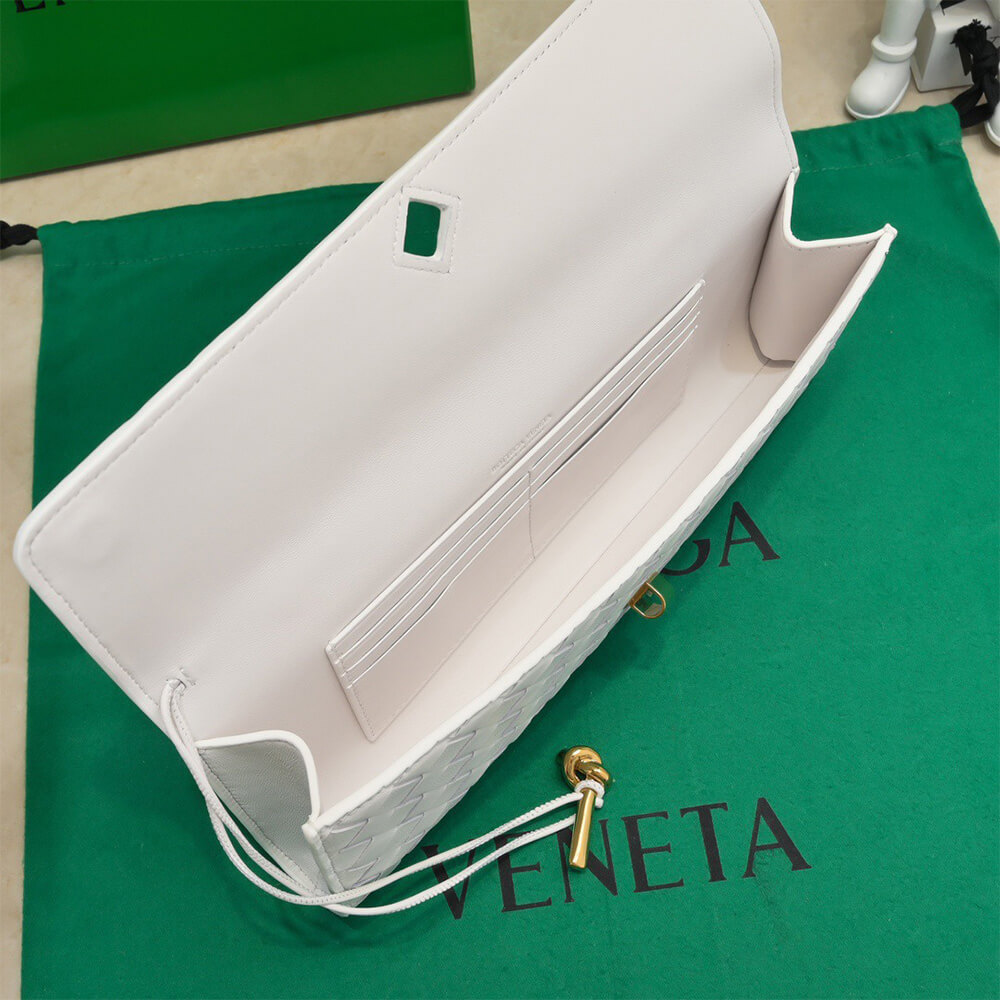 White Bottega Veneta Andiamo Clutch (Best
 GRADE) - Image 8