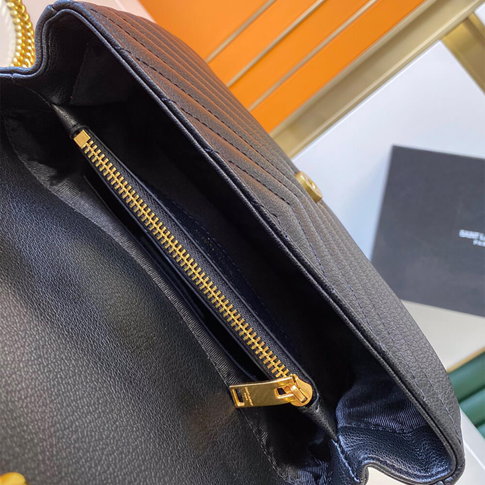 Black Saint Laurent College quilted-leather satchel bag - Image 8