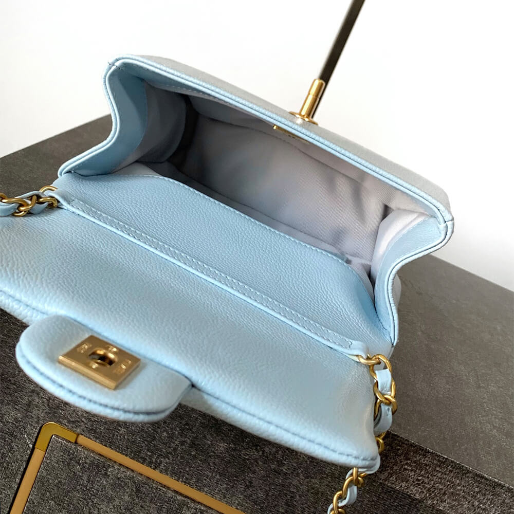 Light Blue CHANEL Mini Flap Bag (Best
 grade) - Image 8