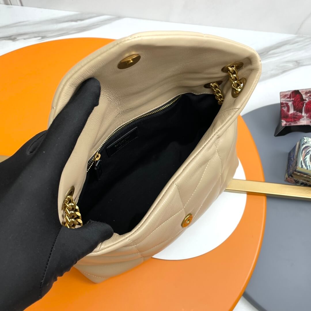 Beige YSL PUFFER SMALL in Nappa leather - Image 8