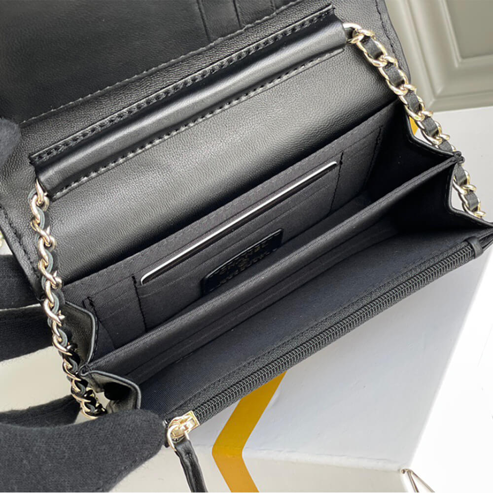 Black Chanel MINI WALLET ON CHAIN - Image 8