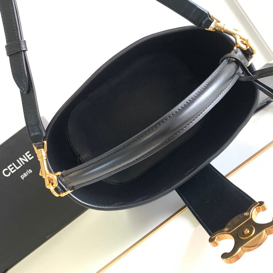 Black CELINE LOUISE Medium Bag in Smooth Calfskin - Image 8