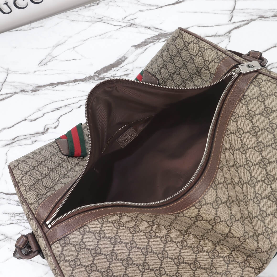 Gucci Medium duffle bag with Web - Image 8