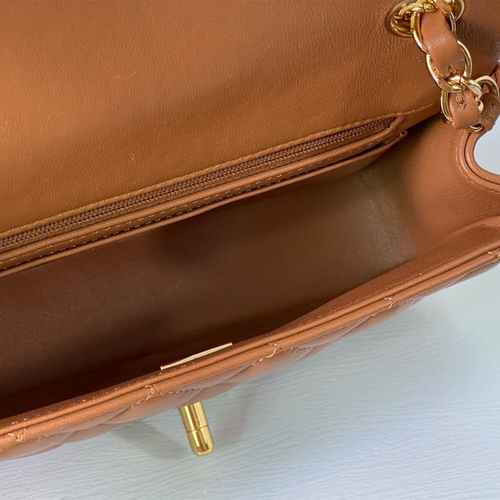 Dark Beige Chanel Mini Flap Bag (Best
 grade) - Image 8