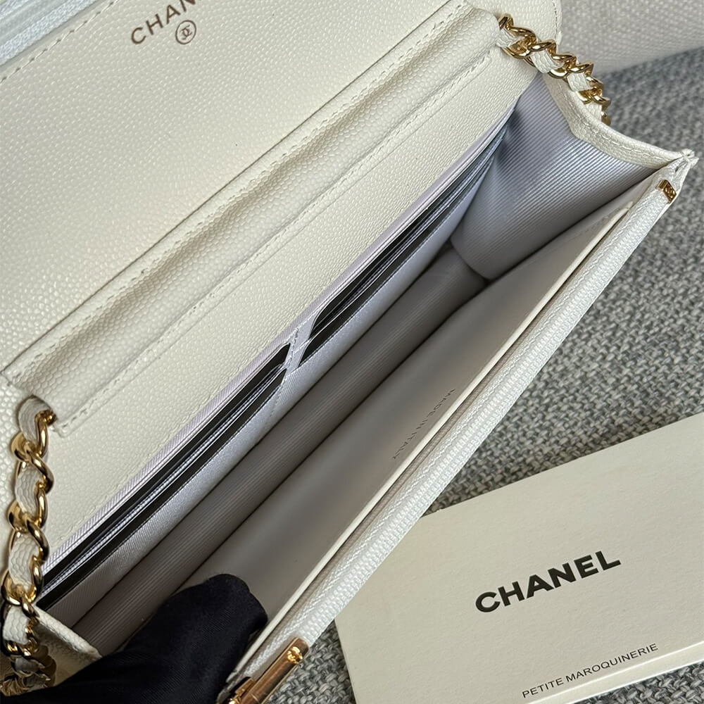 White Chanel classic chain wallet - Image 8