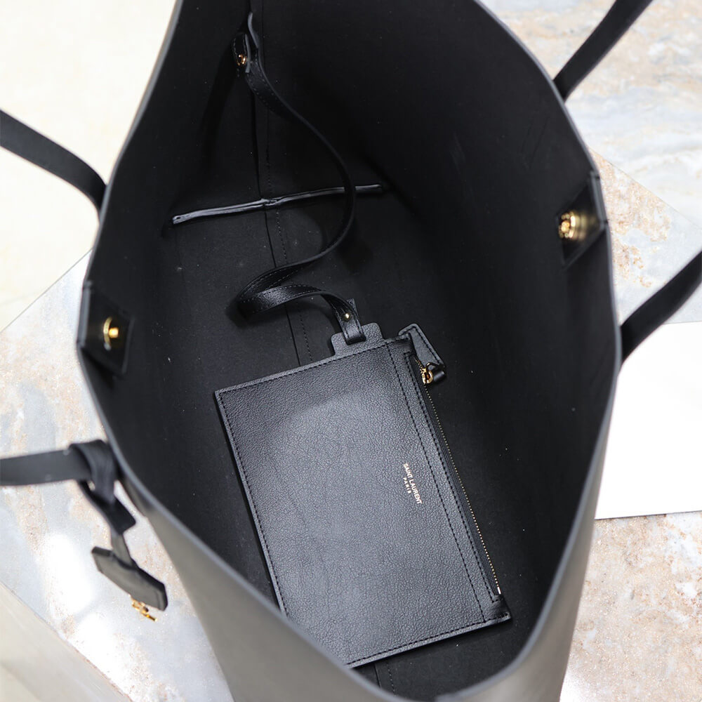 Black YSL Shopping Saint Laurent leather - Image 8