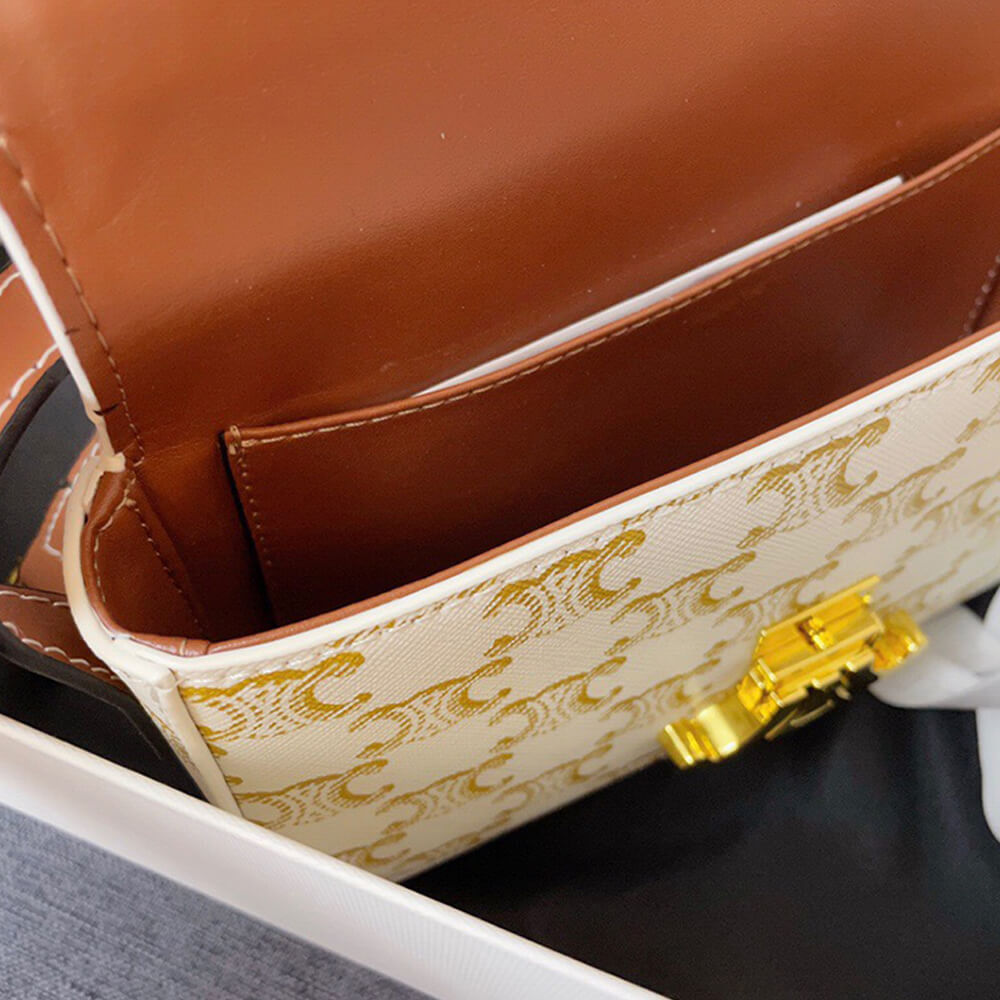 White CELINE TRIOMPHE SHOULDER BAG - Image 8