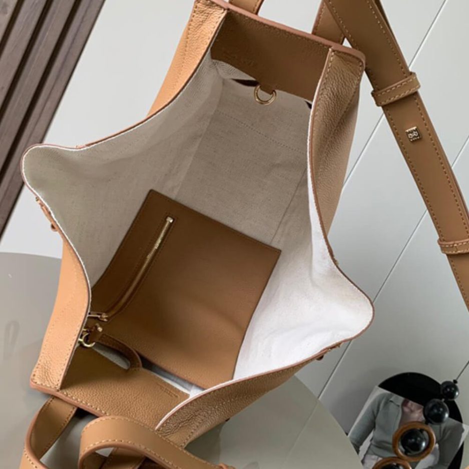 Toffee Loewe Small Hammock bag in soft grained calfskin - Image 8