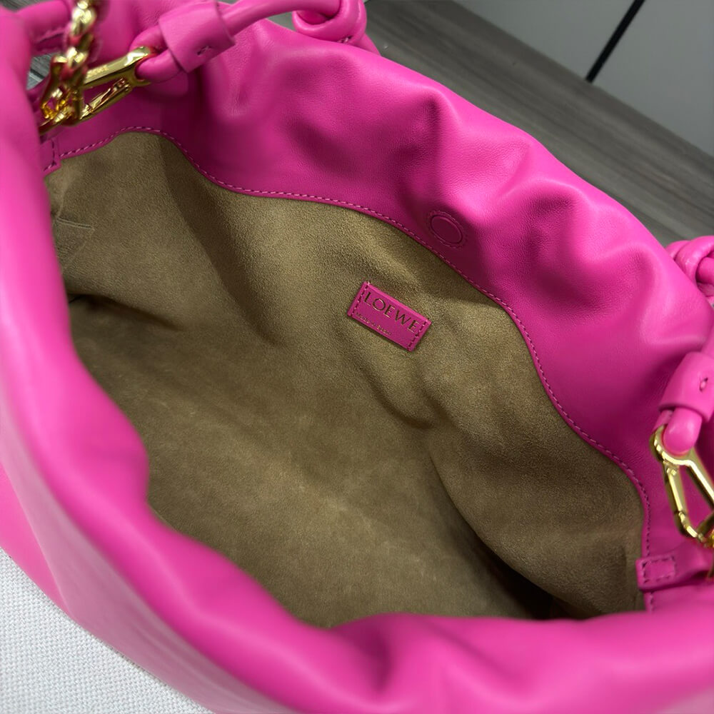 Rose Pink Loewe Medium Flamenco purse in mellow nappa lambskin - Image 8