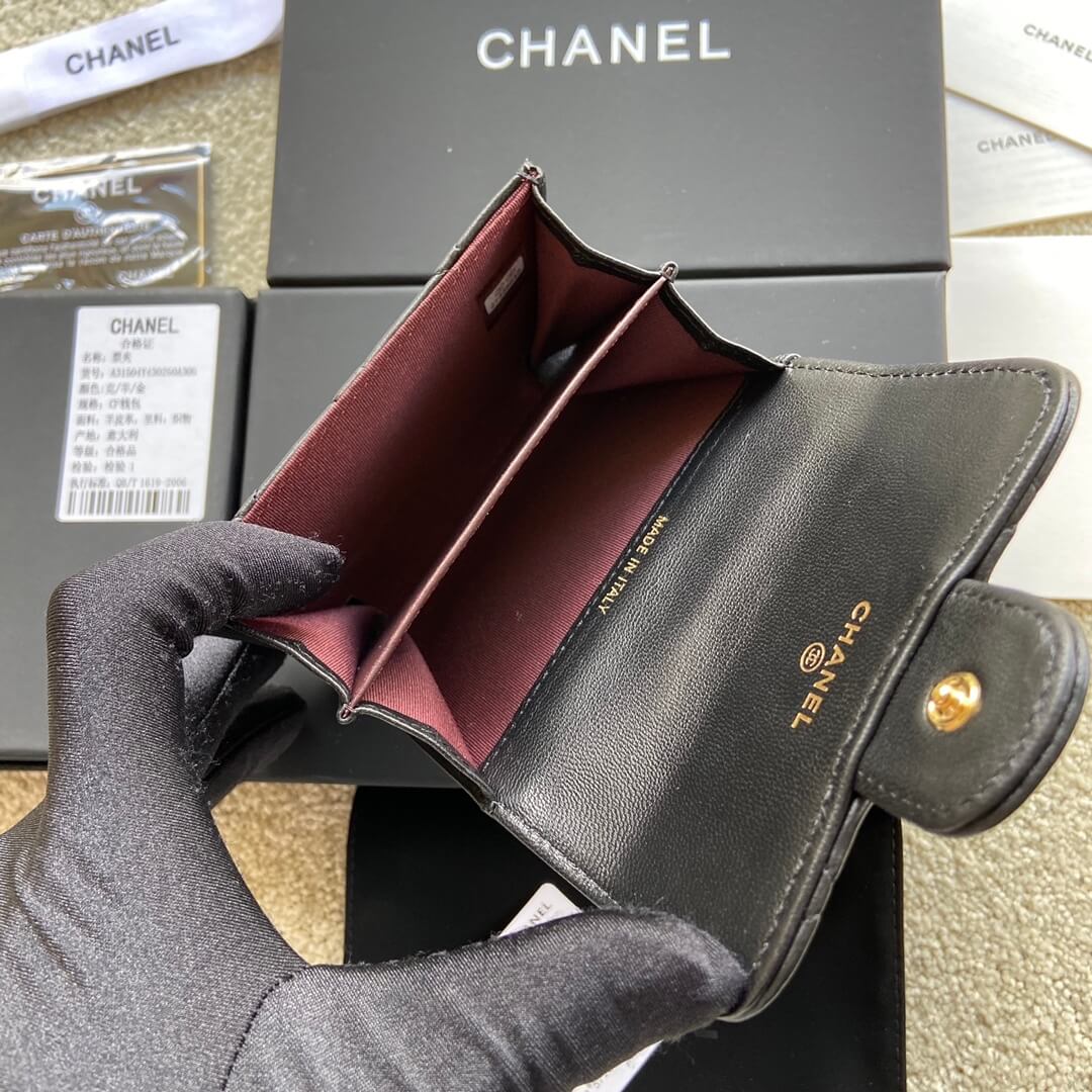 Black CHANEL Classic Small Flap Wallet - Image 8