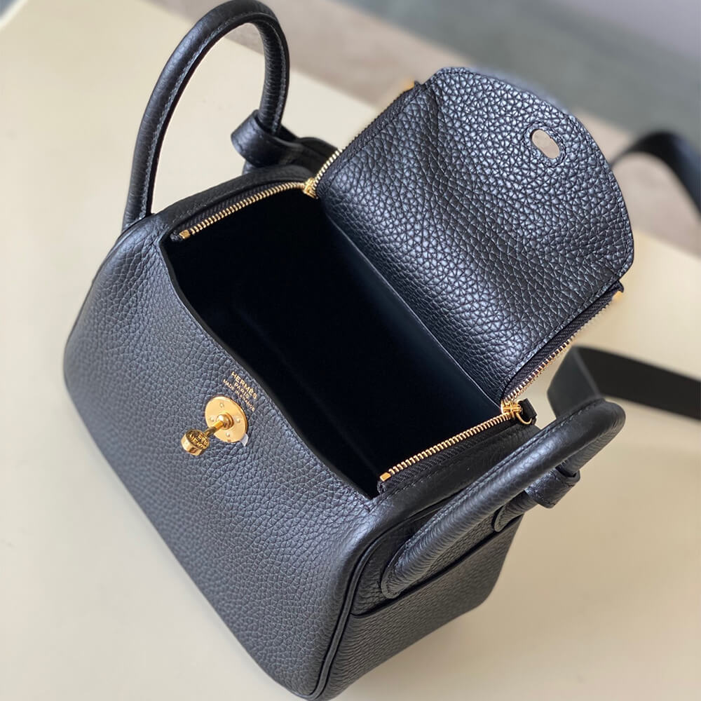 Black Hermes Lindy Mini Bag - Image 8