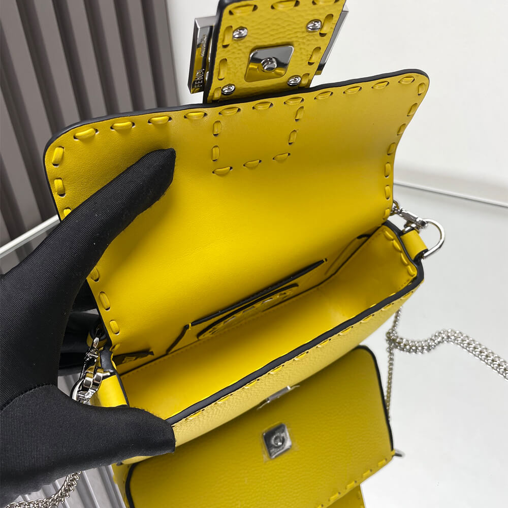 Yellow Fendi Mini Baguette - Image 8