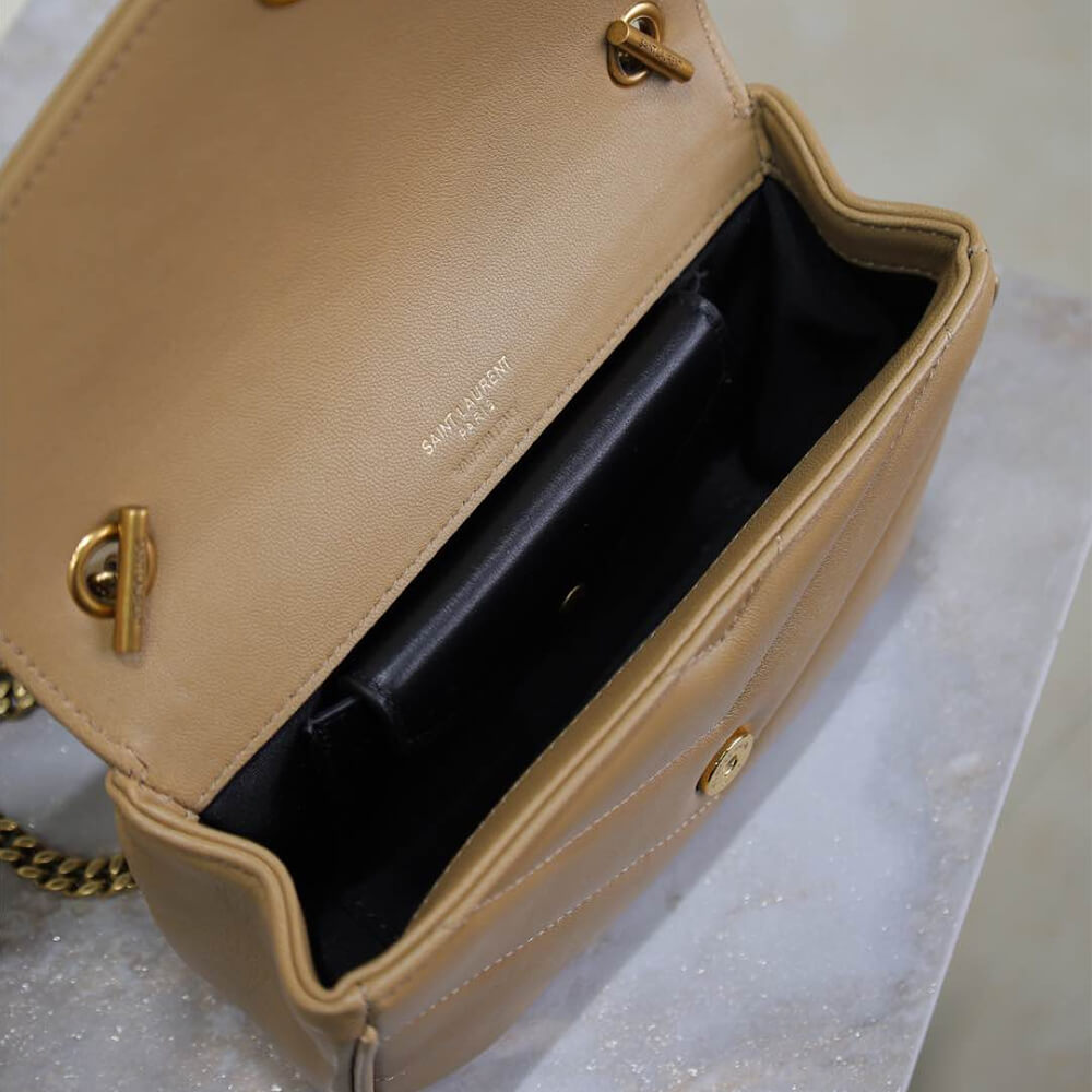 Beige YSL LOULOU MINI in lambskin - Image 8