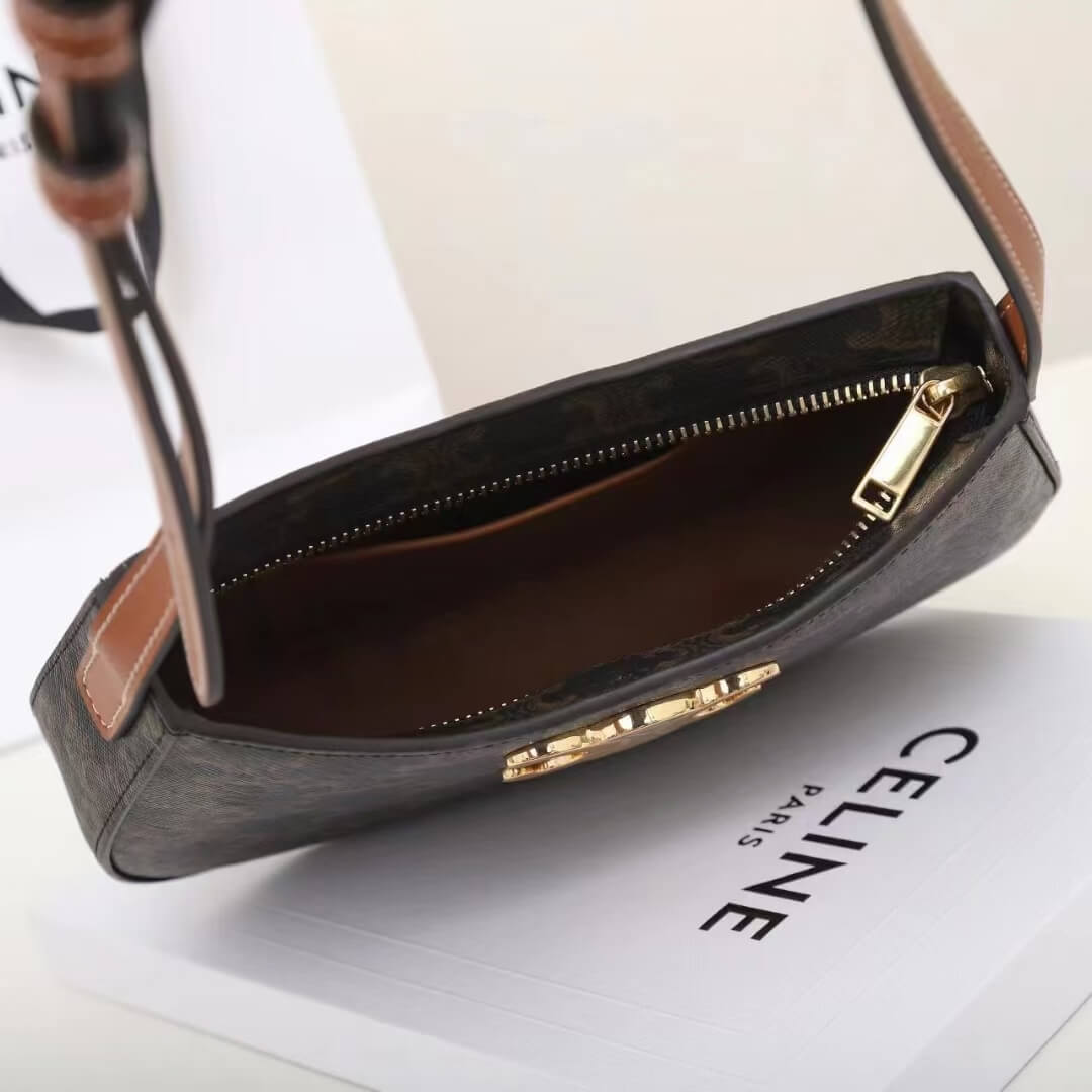 CELINE TILLY medium bag in shiny calf leather - Image 8