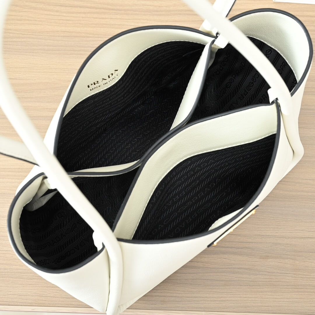 White Prada Leather mini tote bag - Image 8