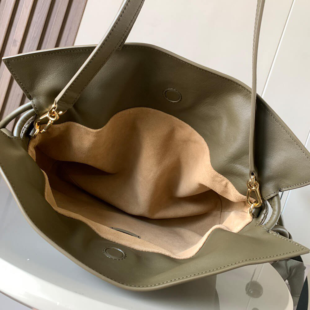 Dark Green LOEWE Medium Flamenco clutch in nappa calfskin (Best
 GRADE) - Image 8