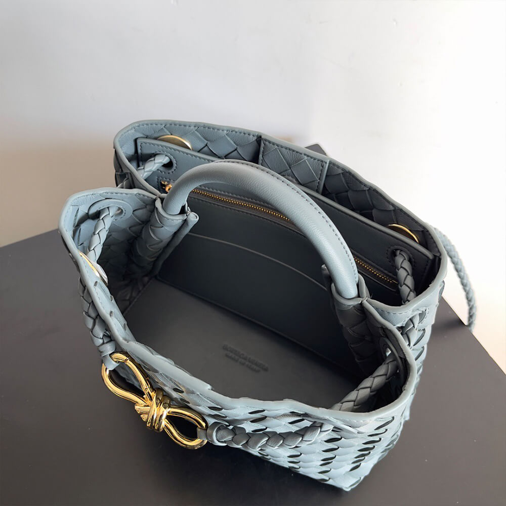Pale Blue Bottega Veneta Small Andiamo - Image 8