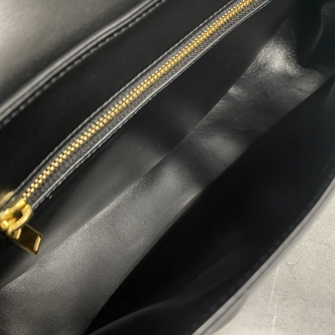 Black CELINE Medium POLLY bag in soft calfskin - Image 8