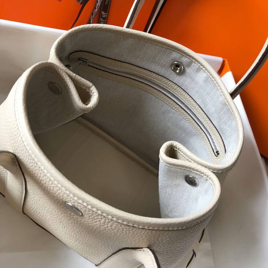 White Hermes Garden Party 30 Bag - Image 8