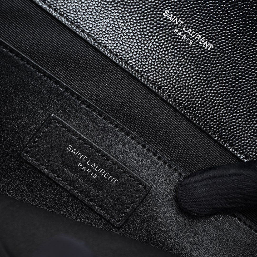 Black YSL ENVELOPE MEDIUM IN QUILTED GRAIN DE POUDRE EMBOSSED LEATHER - Image 8