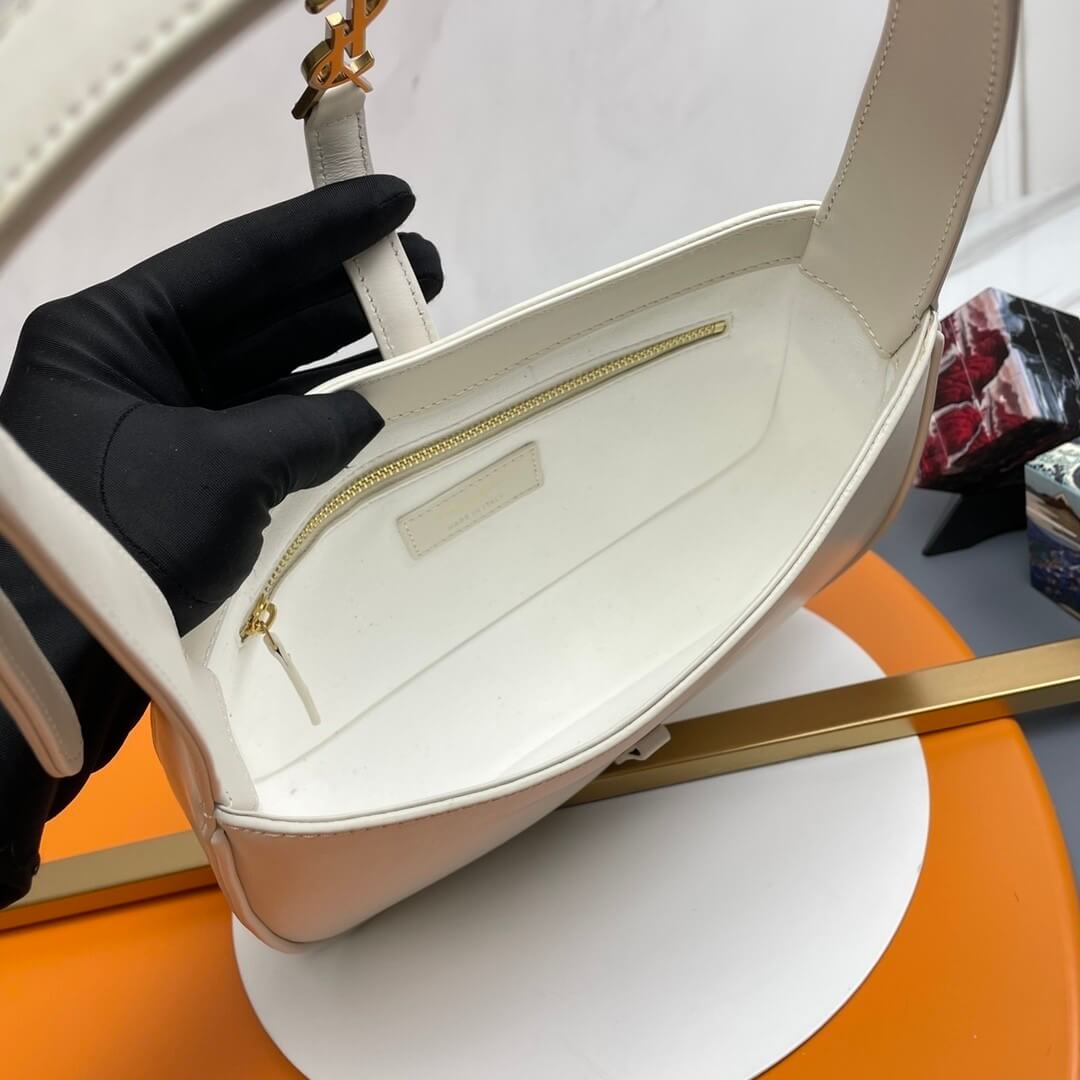 White YSL LE 5 A 7 bag in smooth leather - Image 8