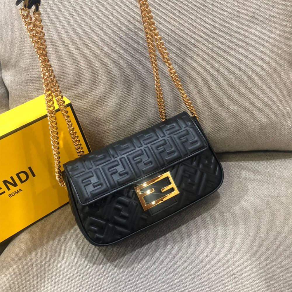 Black Fendi Baguette Chain Midi - Image 8