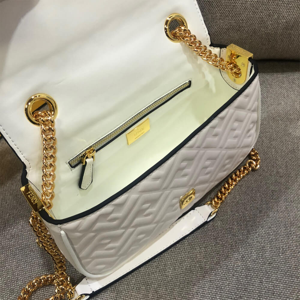 White Fendi Baguette Chain Midi - Image 8