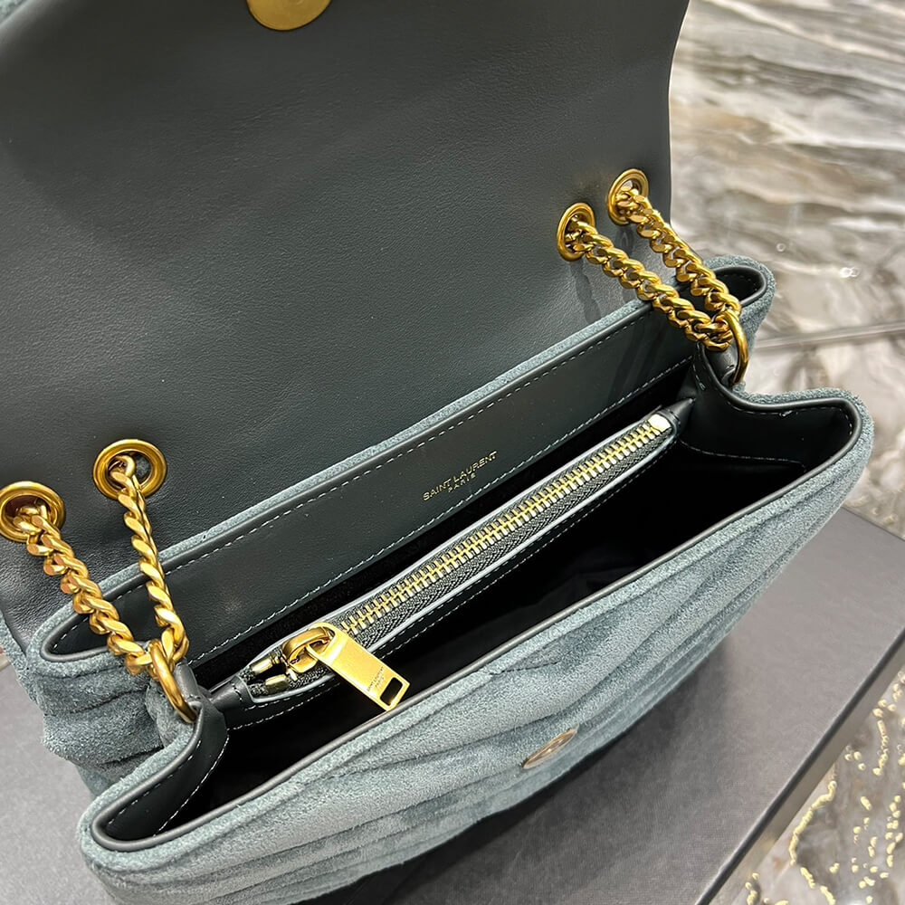 LOULOU SMALL CHAIN BAG IN QUILTED SUEDE - Image 8