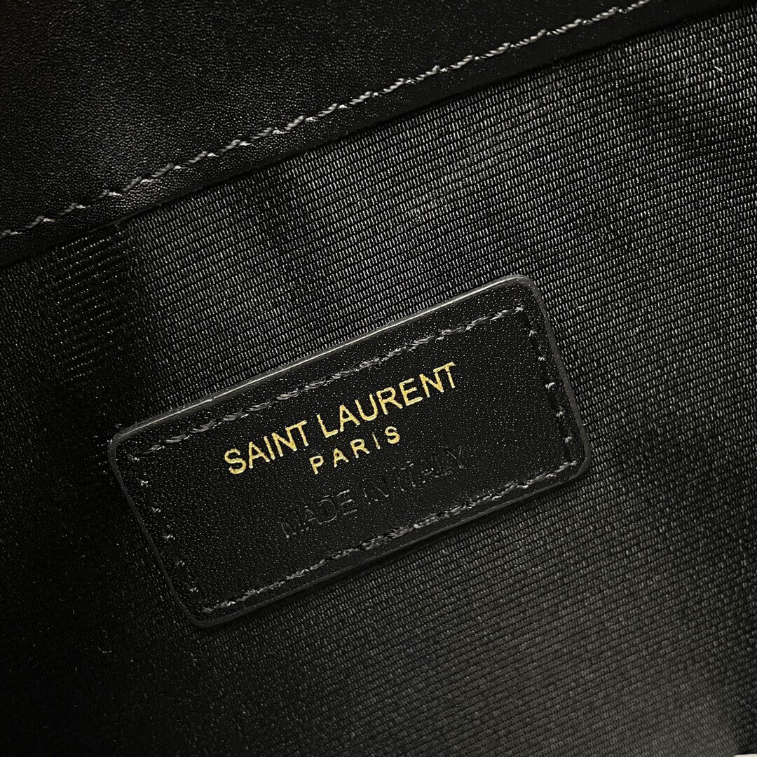 Black YSL UPTOWN POUCH IN GRAIN DE POUDRE EMBOSSED LEATHER - Image 8