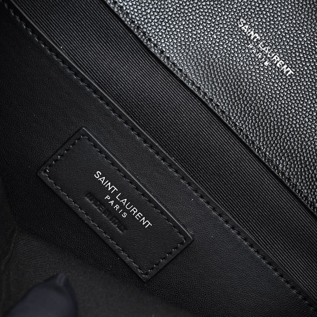 Black YSL ENVELOPE MEDIUM IN QUILTED GRAIN DE POUDRE EMBOSSED LEATHER - Image 8