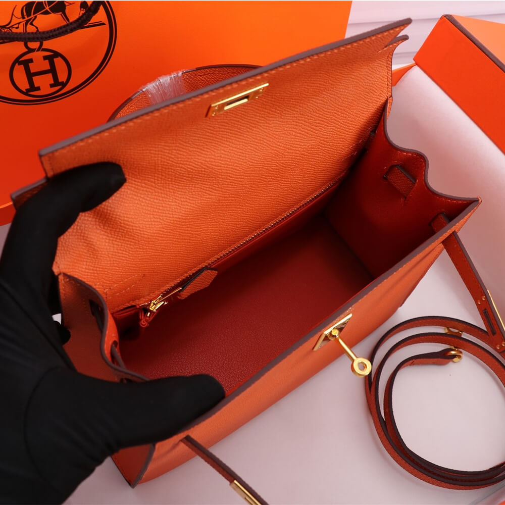 Orange Red Hermes Kelly 25 - Image 8