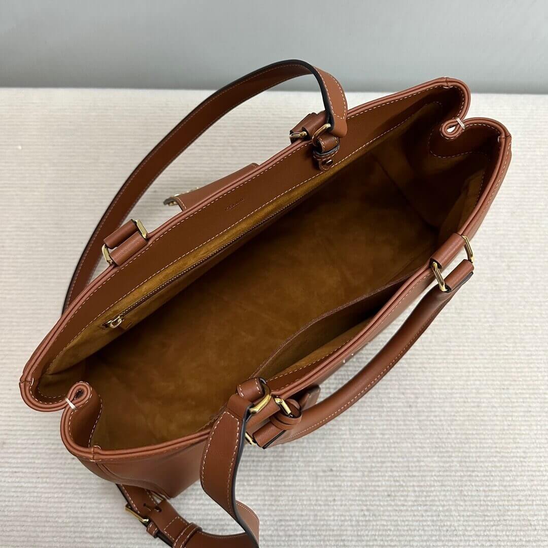 Brown CELINE MEDIUM APPOLINE BAG IN SUPPLE CALFSKIN - Image 8