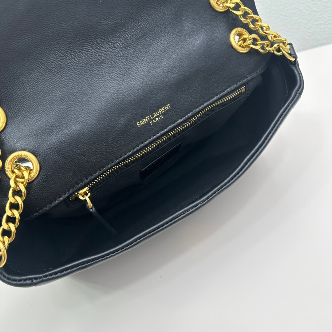 Black YSL CALYPSO small in plunged lambskin - Image 8