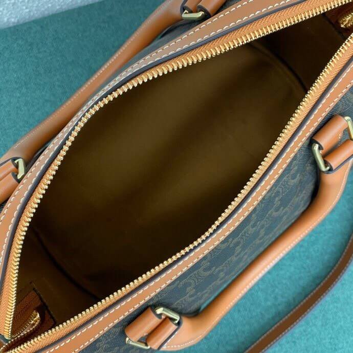 CELINE Logo Print Calfskin Boston Bag - Image 8