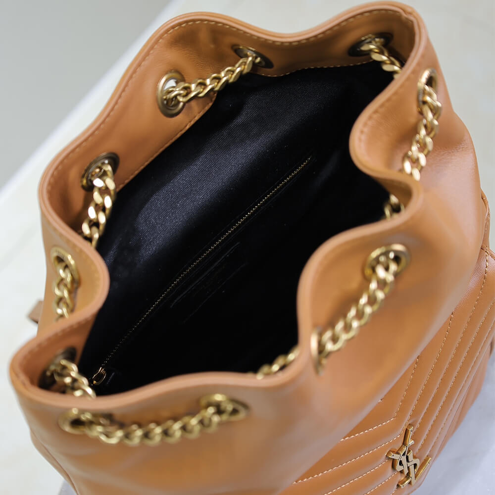 Caramel YSL Joe lambskin backpack - Image 8