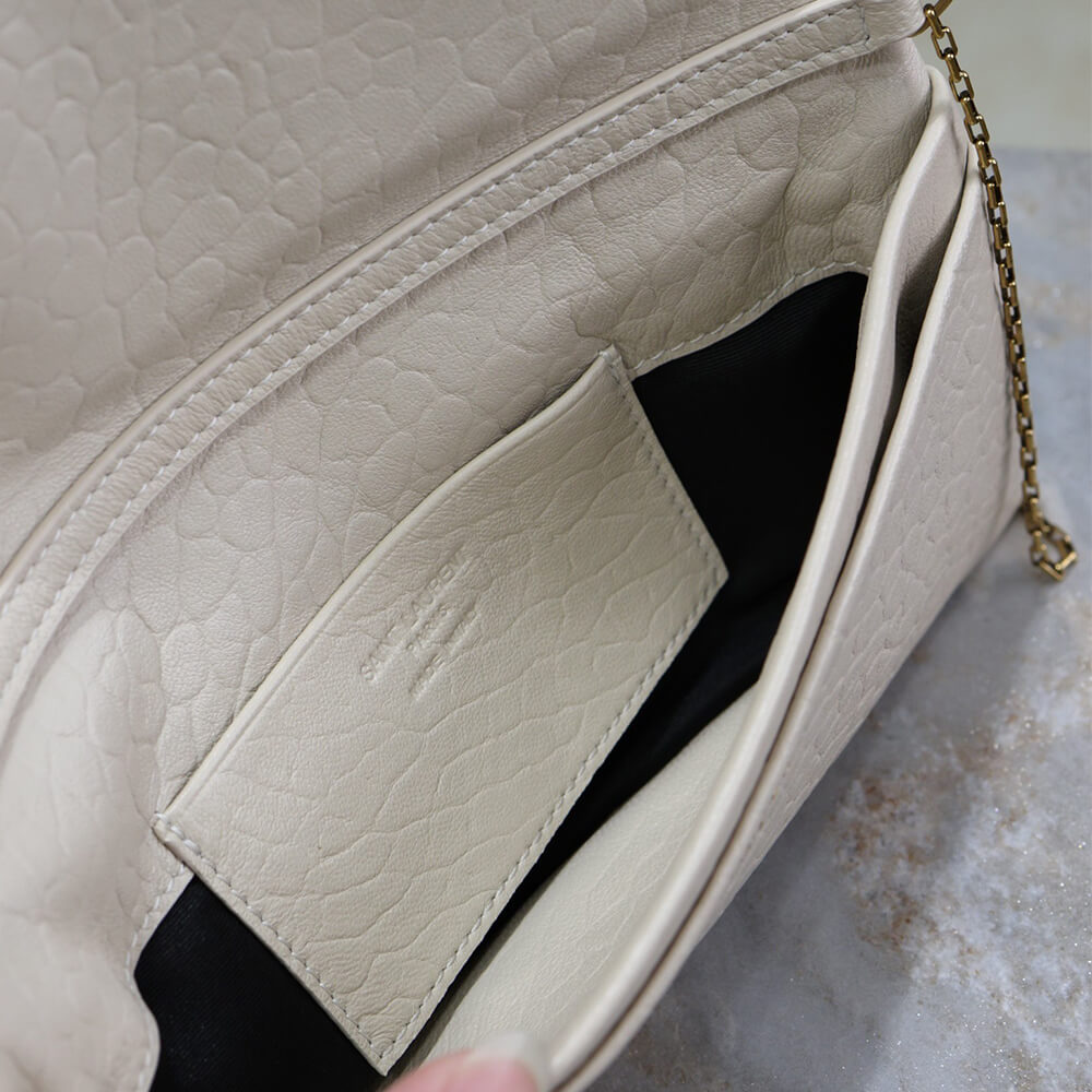 Retro White YSL CALYPSO GRAINED LAMBSKIN MINI BAG - Image 8