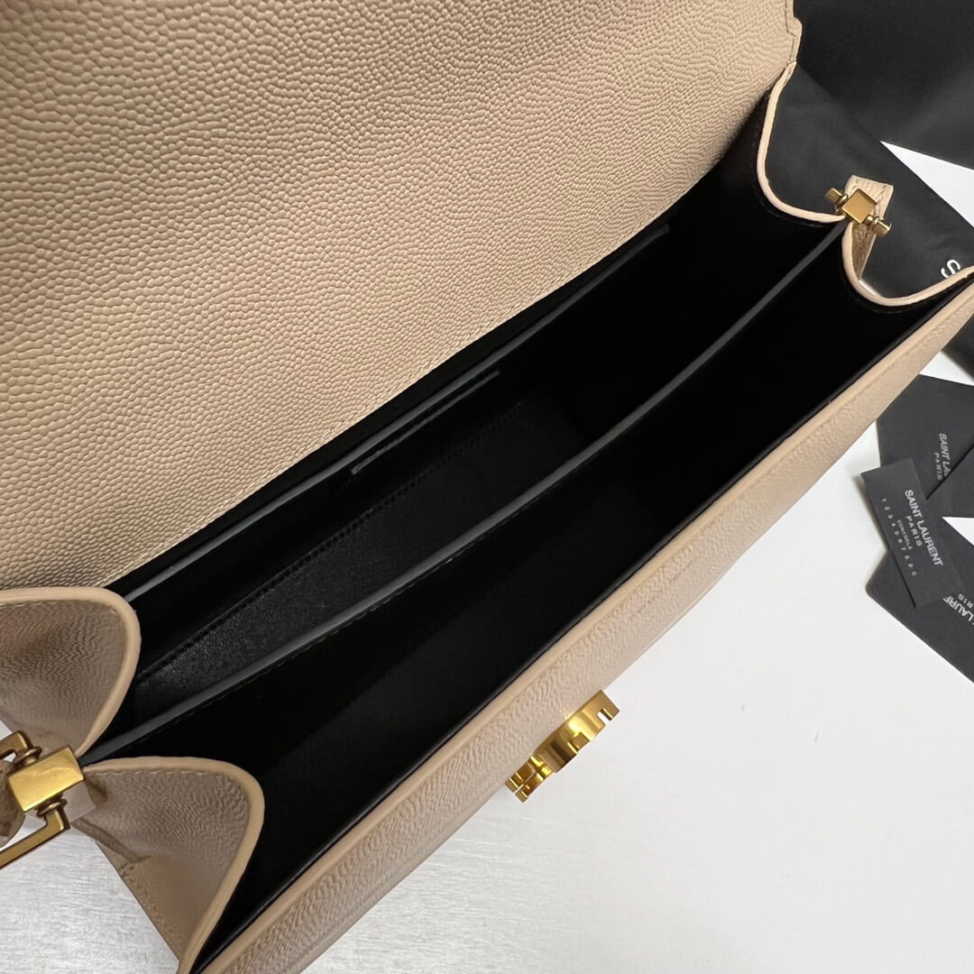 YSL CASSANDRA Medium Grainy Embossed Leather Top Handle Bag - Image 8