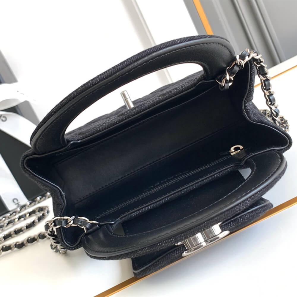 Black & Gray Chanel Mini Shopping Bag (Best
 grade) - Image 8