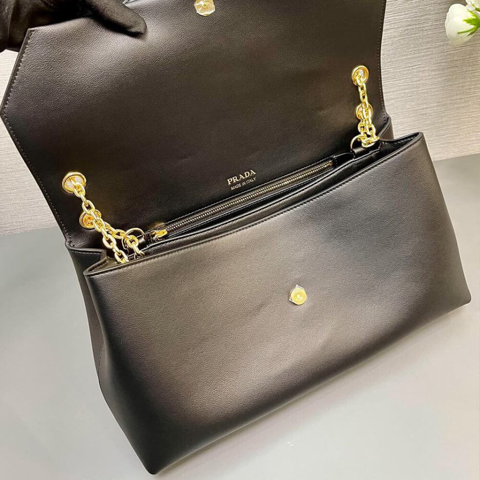 Black Prada Medium leather shoulder bag (Best
 Grade) - Image 8