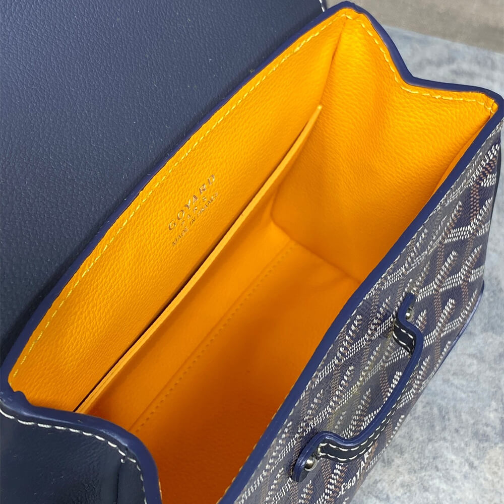 Navy Blue Goyard Saigon Souple Mini Bag - Image 8