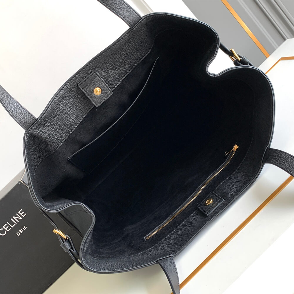 Black CELINE CABAS ANA?S Medium bag in grained calfskin - Image 9