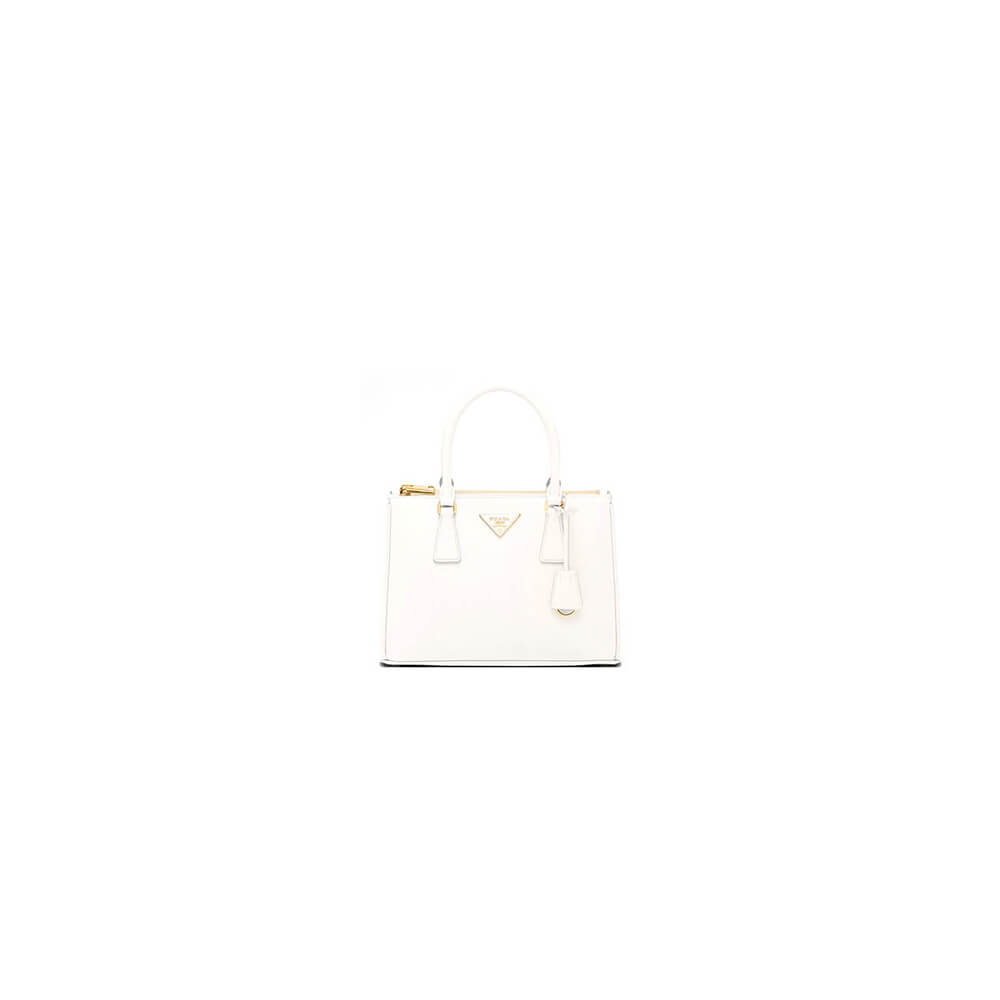 White Medium Prada Galleria Saffiano leather Bag - Image 9