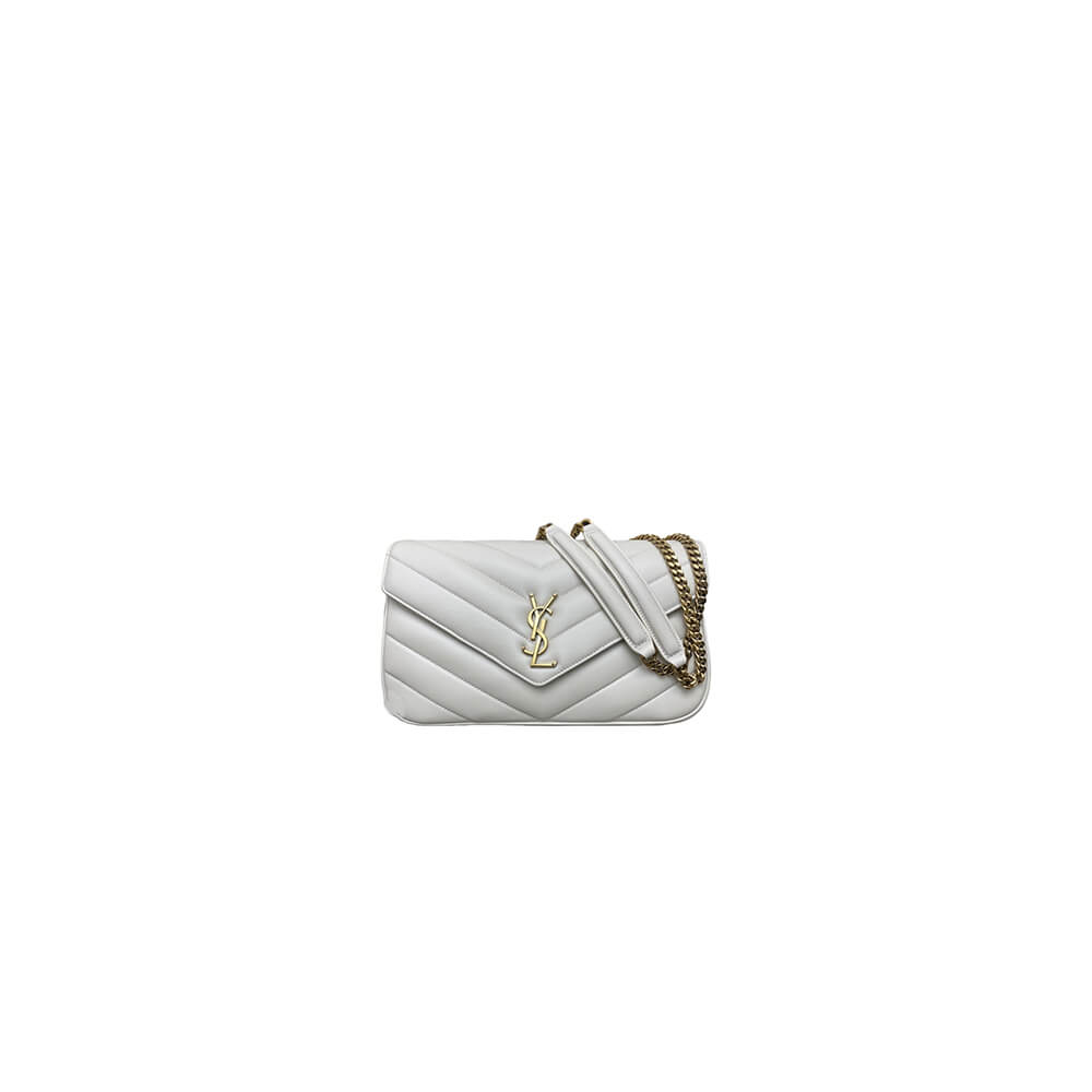 White YSL LOULOU medium in MATELASSE lambskin