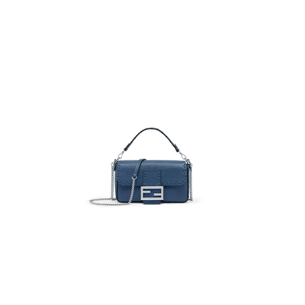 Gray blue Fendi Mini Baguette