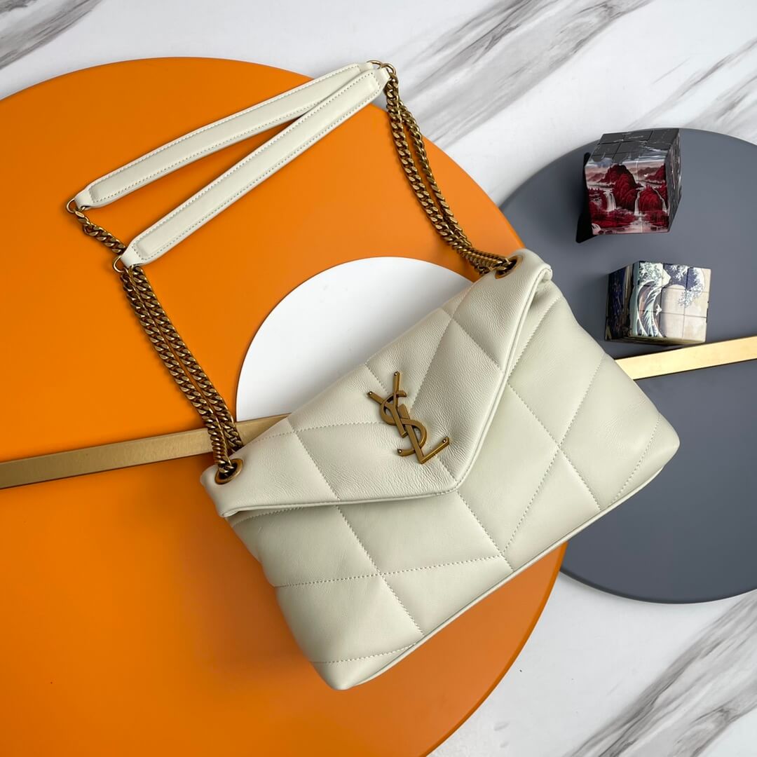 White YSL PUFFER SMALL in Nappa leather - Image 2