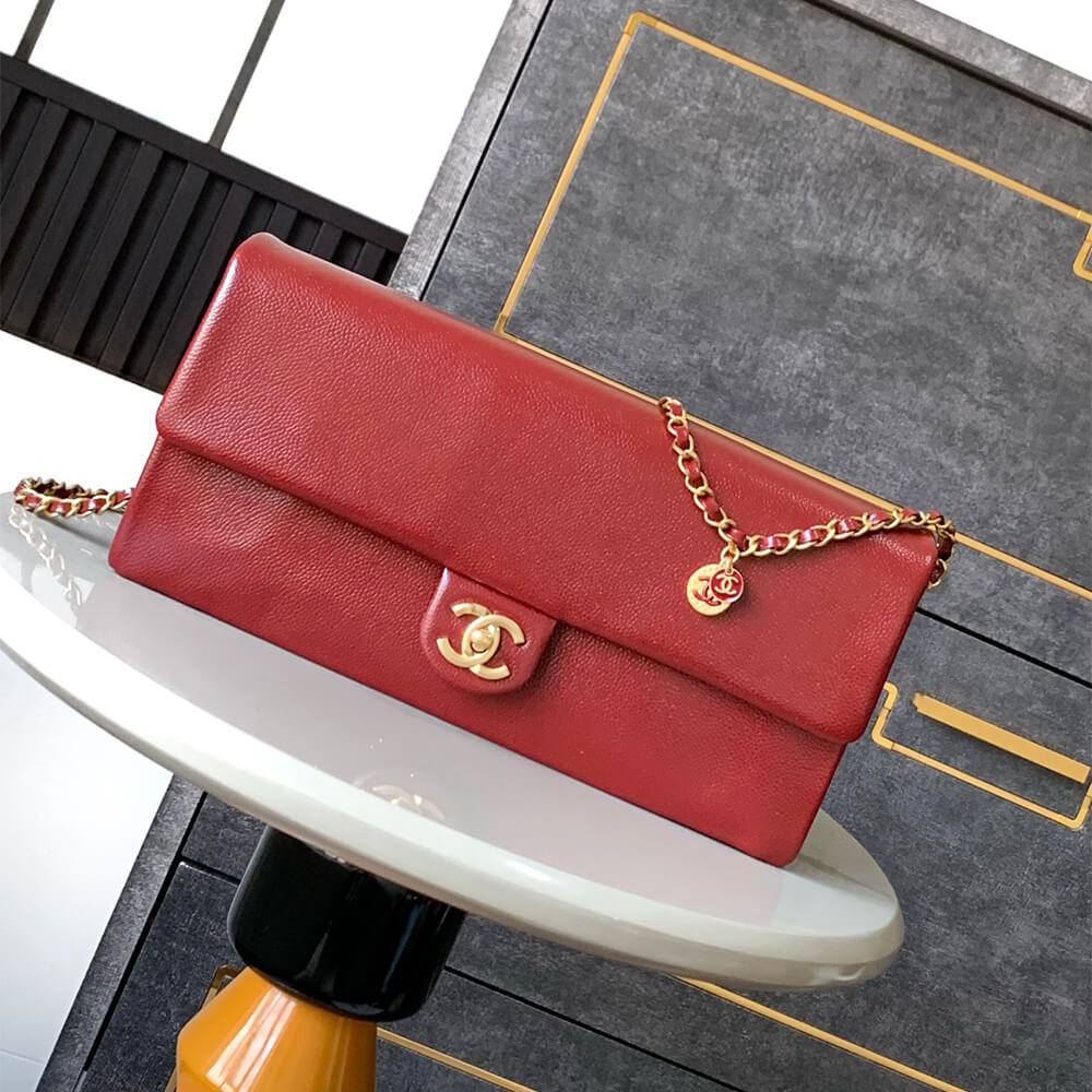 Burgundy CHANEL Long Flap Bag (Best
grade) - Image 2