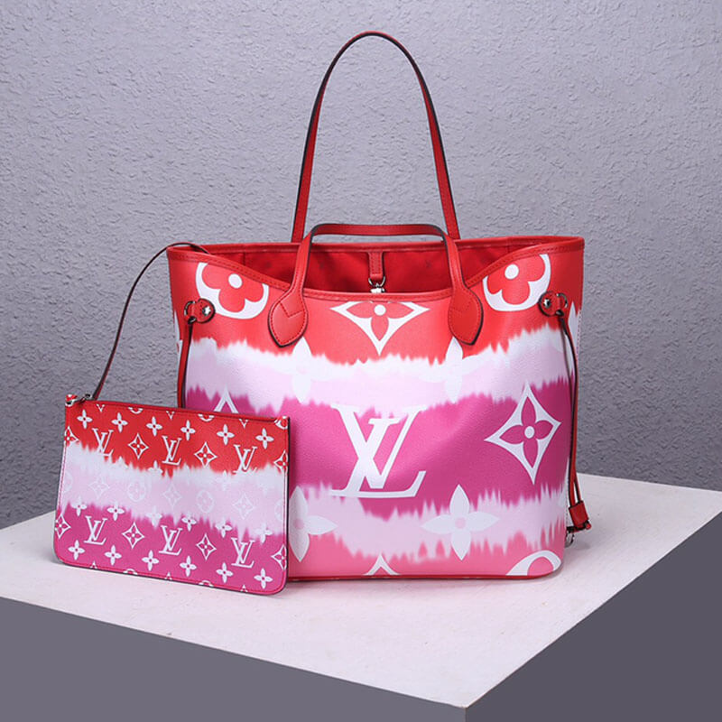 Red LV Escale Neverfull MM Tote - Image 2