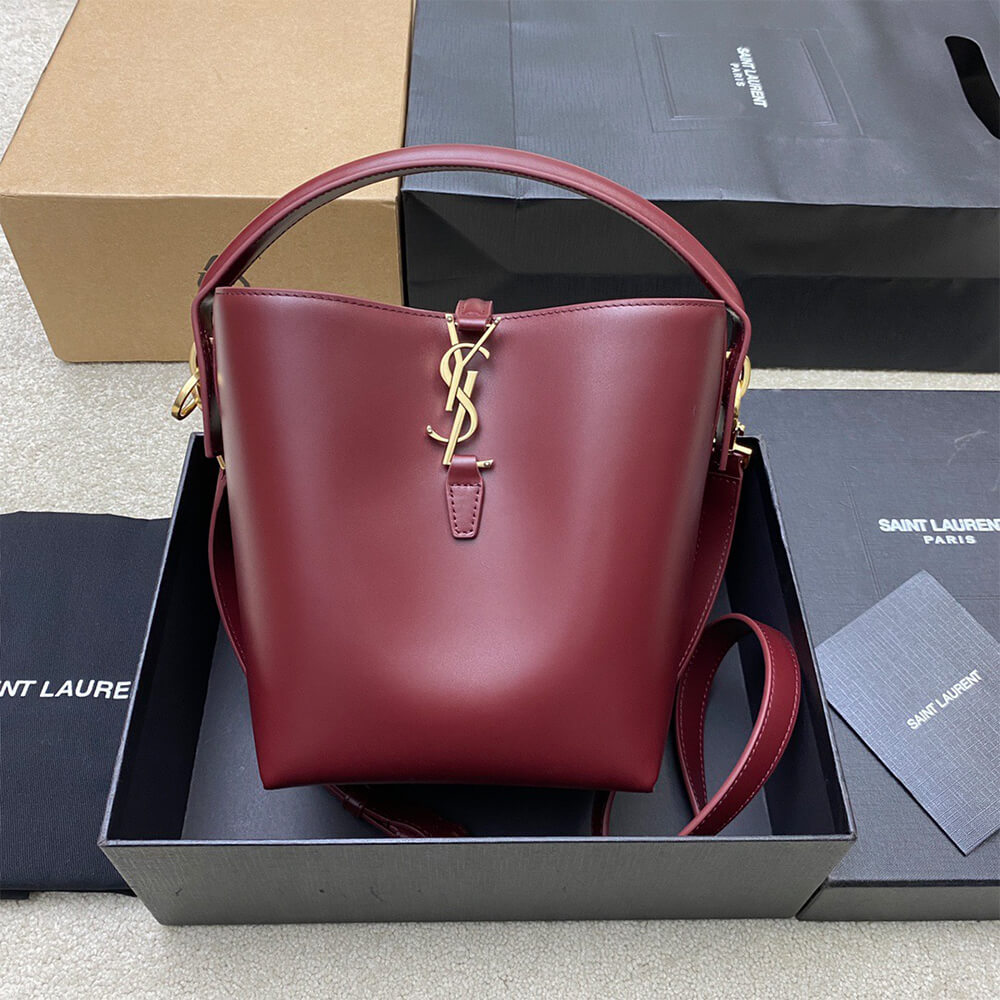 Burgundy YSL LE 37 small in shiny leather - Image 2