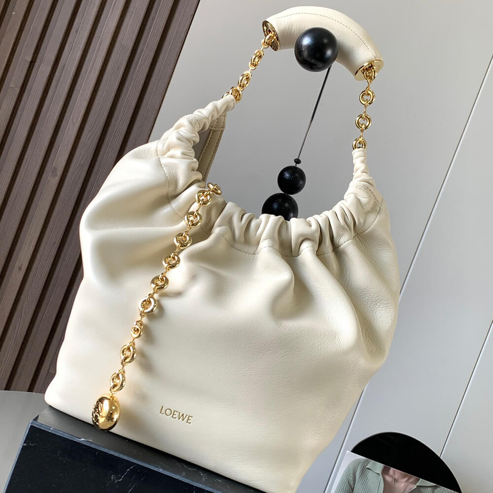 Cream White Loewe Small Squeeze bag in nappa lambskin - Image 2