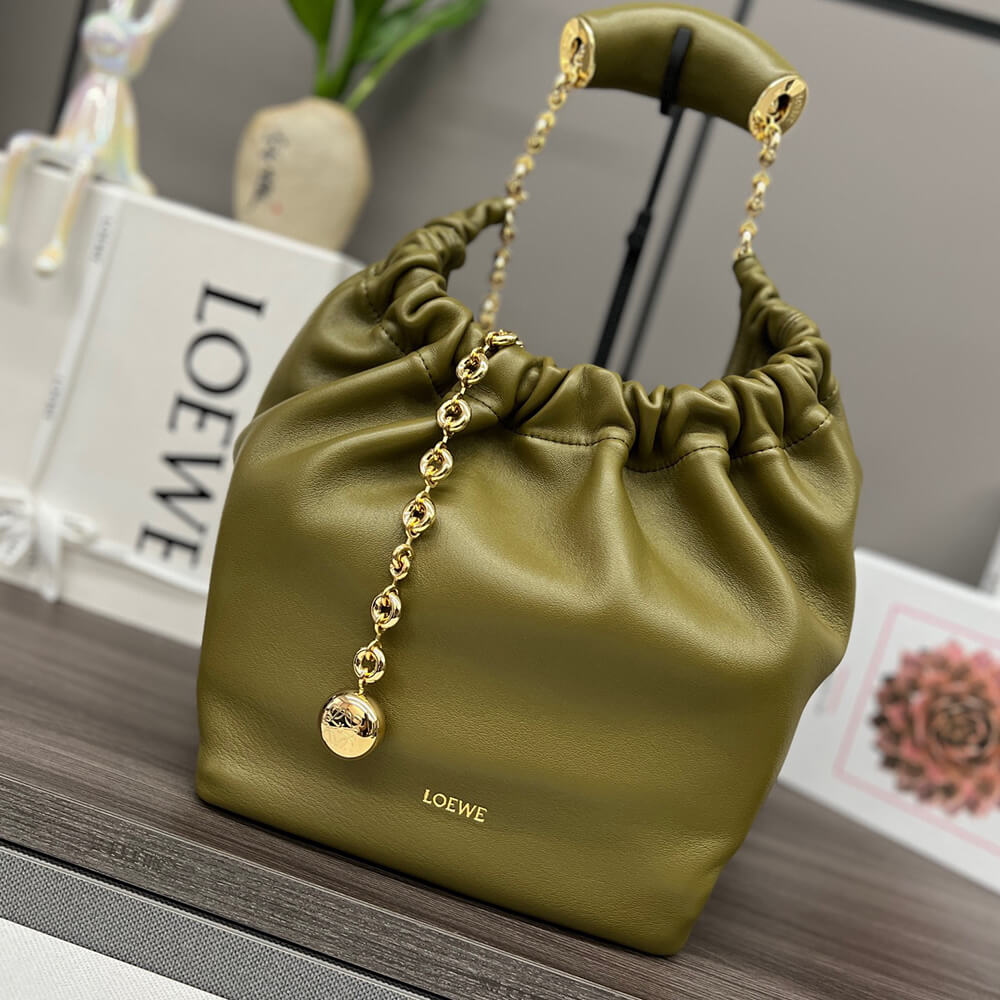 Gold Loewe Small Squeeze bag in nappa lambskin - Image 2